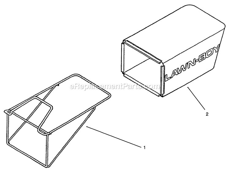 Bag Assembly Diagram and Parts List for 10761B (4900001-4999999)(1994) Lawn Boy Lawn Mower